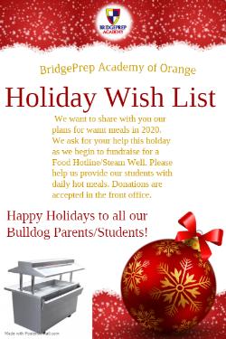 BPA of Orange 2019-2020 Holiday Wish List 